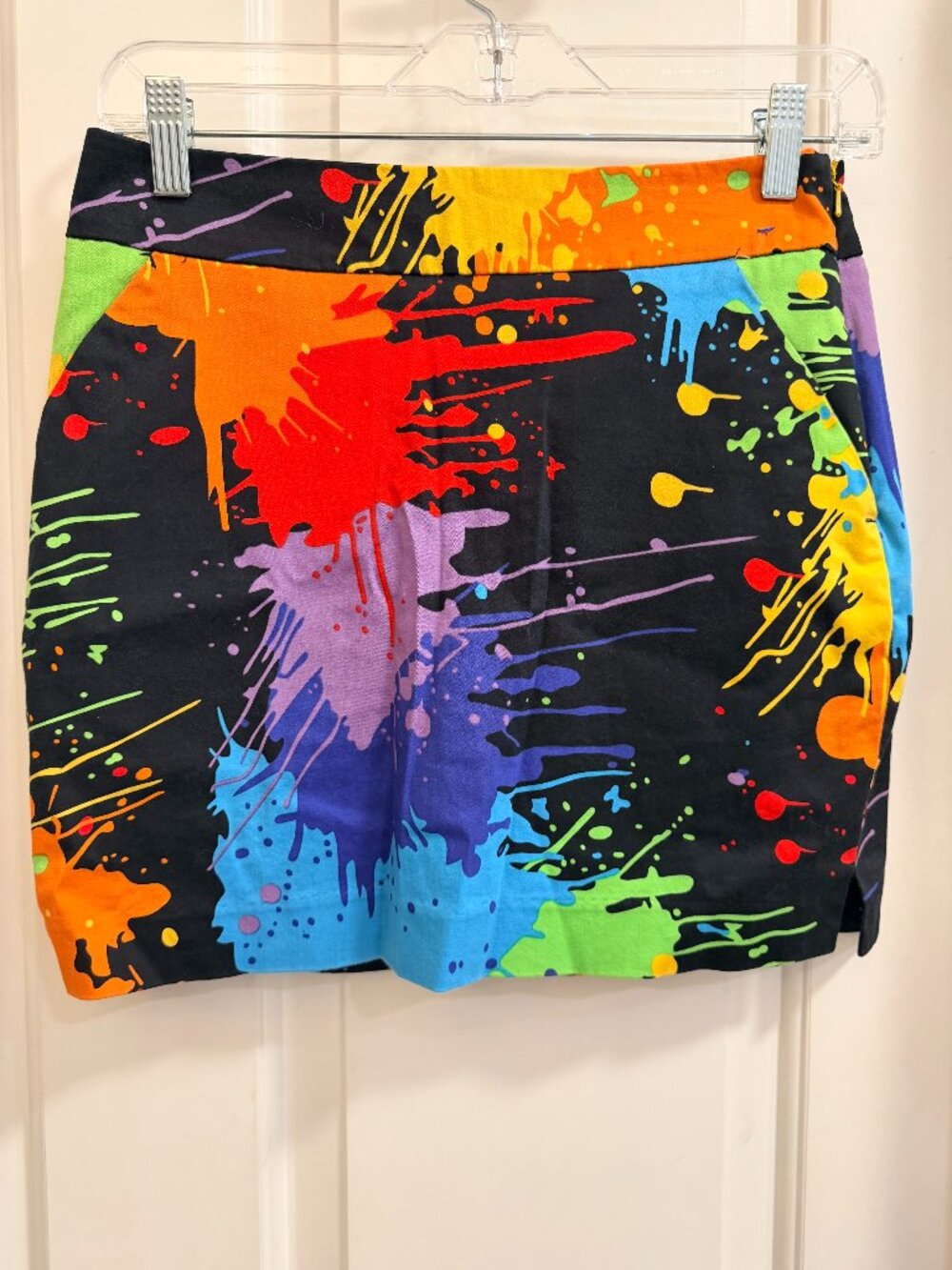 Loudmouth Ladies Paint Splatter Golf Skort Size 2 Colorful Neon Print